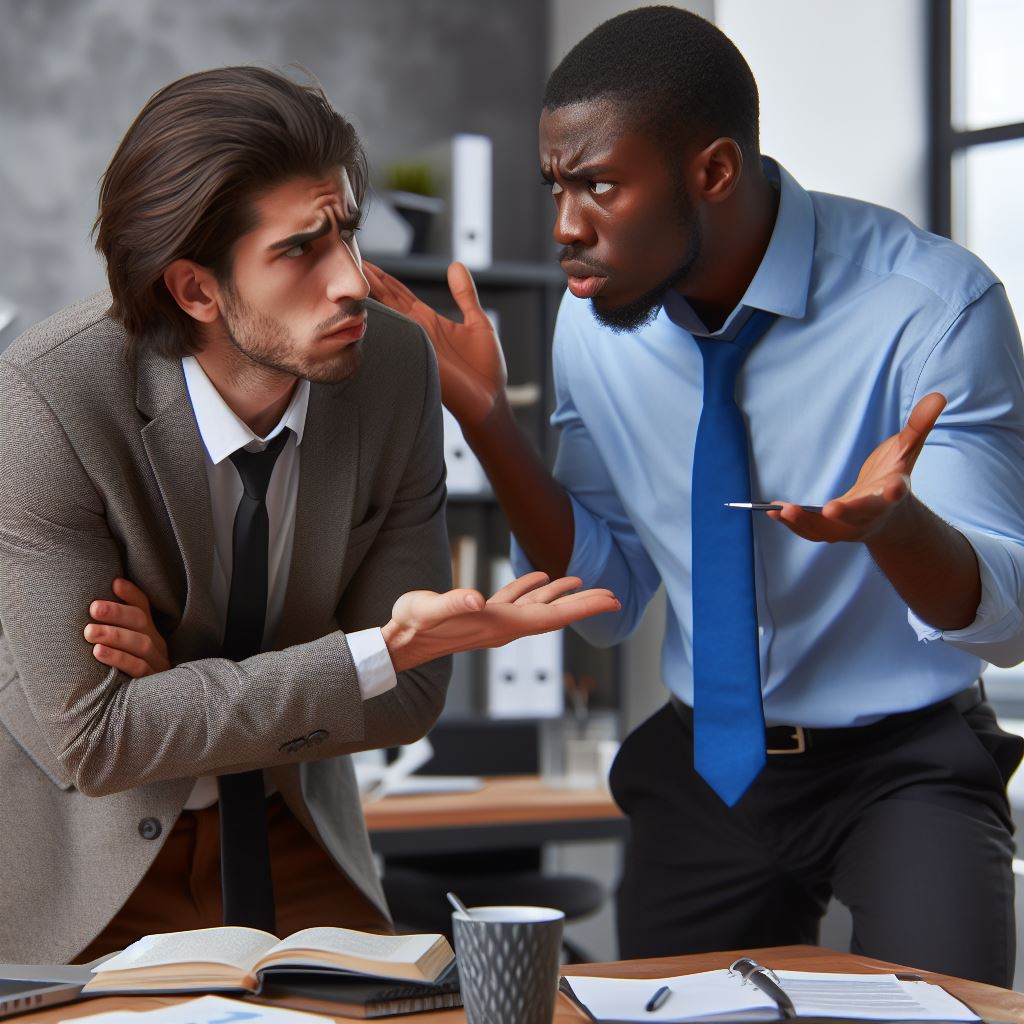 a workplace disagreement between two men